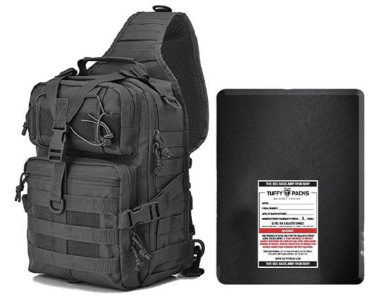 Tactical Sling Bag with Level IIIA Bulletproof Insert (8.5" x 11")