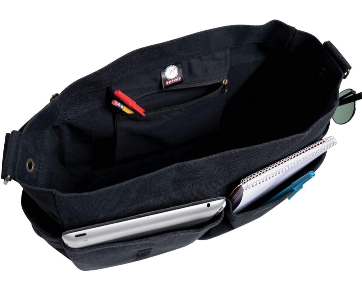 Distressed U.S. Flag Canvas Messenger Bag with Level IIIA Bulletproof Insert (11" x 14")