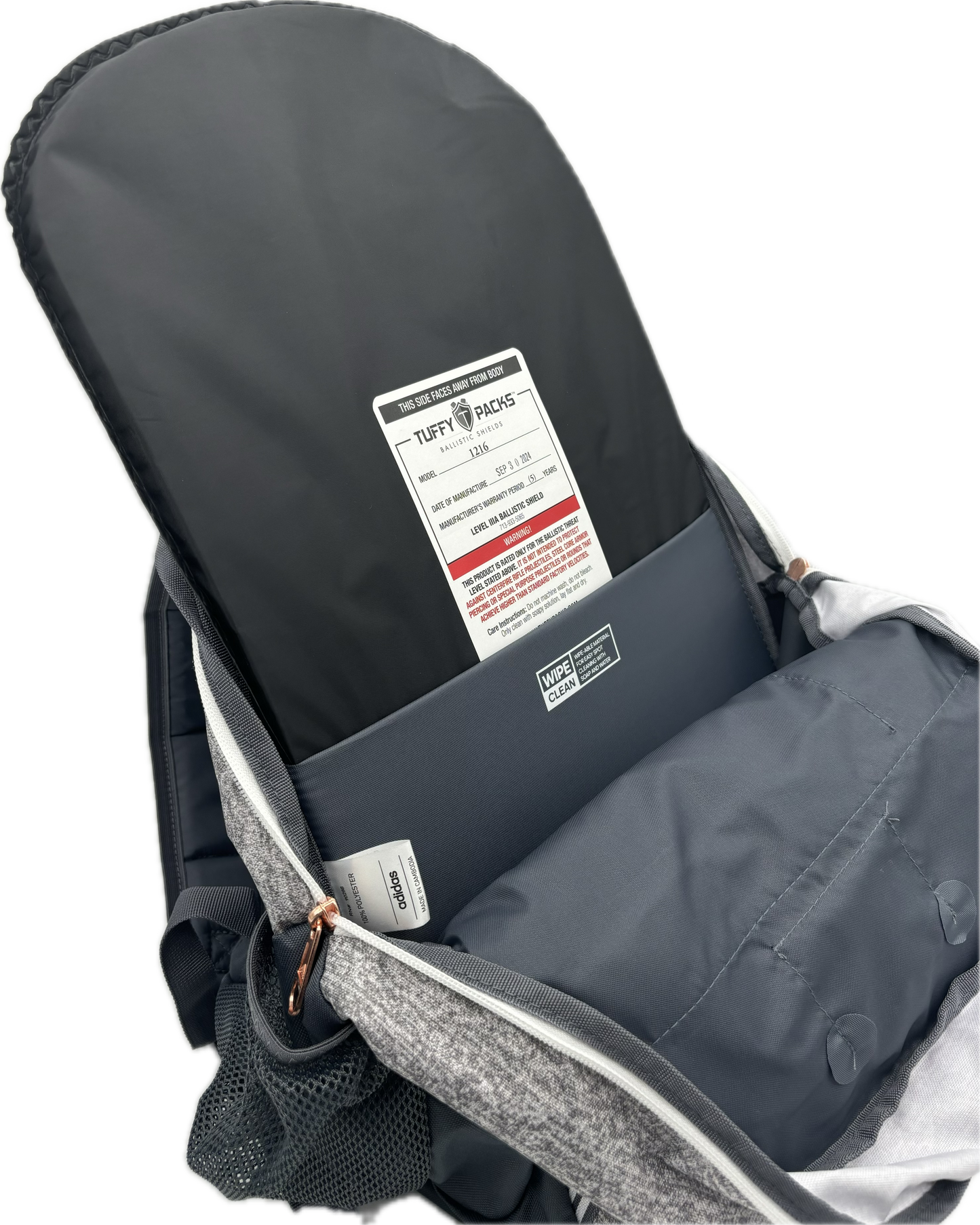 Adidas Excel 6 Backpack with Level IIIA Bulletproof Insert (12" x 16")