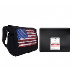 Distressed U.S. Flag Canvas Messenger Bag with 11x14” Level IIIA Ballistic Shield
